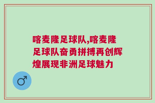 喀麦隆足球队,喀麦隆足球队奋勇拼搏再创辉煌展现非洲足球魅力