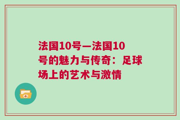 法国10号—法国10号的魅力与传奇：足球场上的艺术与激情