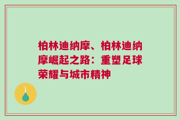 柏林迪纳摩、柏林迪纳摩崛起之路：重塑足球荣耀与城市精神