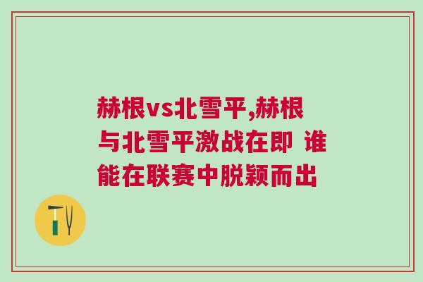 赫根vs北雪平,赫根与北雪平激战在即 谁能在联赛中脱颖而出
