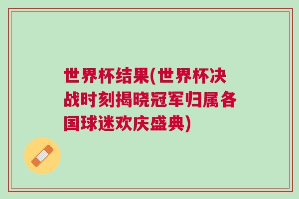 世界杯结果(世界杯决战时刻揭晓冠军归属各国球迷欢庆盛典)
