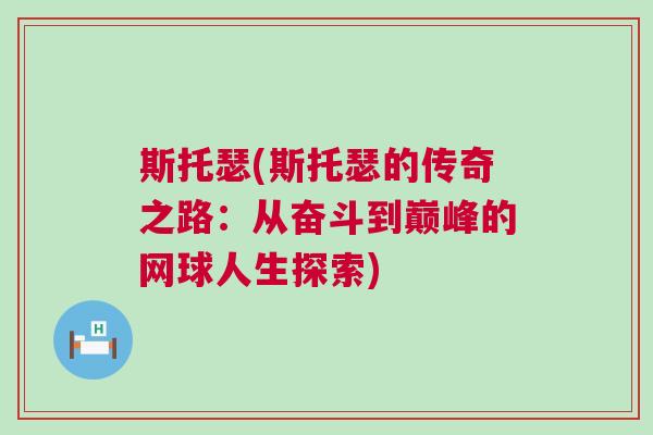 斯托瑟(斯托瑟的传奇之路：从奋斗到巅峰的网球人生探索)