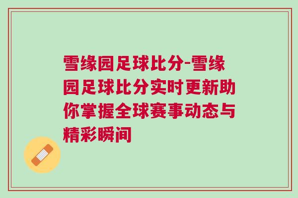 雪缘园足球比分-雪缘园足球比分实时更新助你掌握全球赛事动态与精彩瞬间