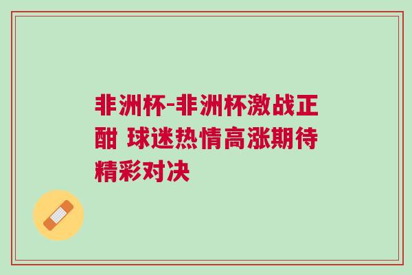非洲杯-非洲杯激战正酣 球迷热情高涨期待精彩对决