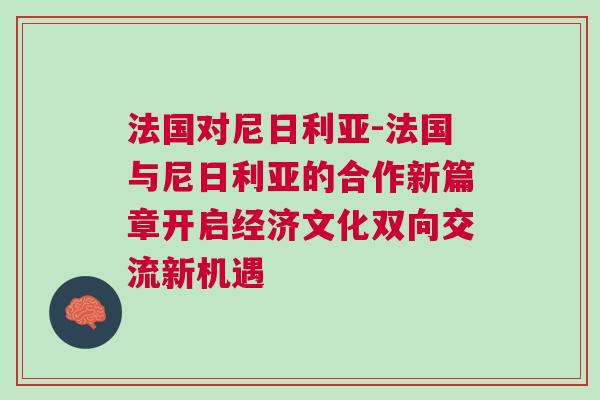 法国对尼日利亚-法国与尼日利亚的合作新篇章开启经济文化双向交流新机遇