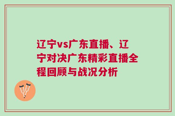 辽宁vs广东直播、辽宁对决广东精彩直播全程回顾与战况分析